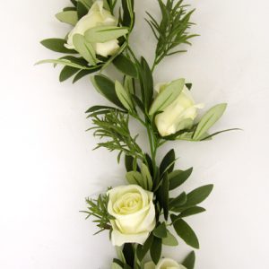 Eternity Rose Garland 6' Cream -0