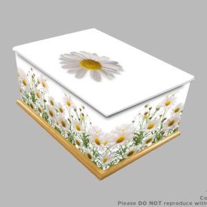 Daisy, Autumn, and bluebell printed wooden ashes caskets-0