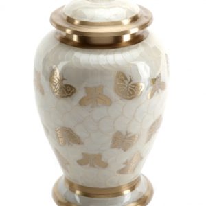 BRAMPTON WHITE CREMATION ASHES URN