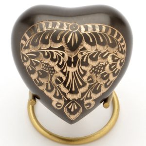 Heart Keepsake (Engraved Black Pewter Heart UU410001C) Token Ashes-0