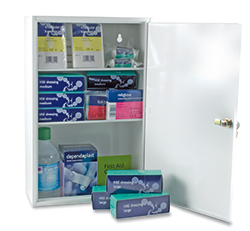 First Aid Kit Metal Wall Cabinet - 20 Person Kit-0