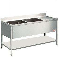 Mortuary Double Sink with right side drain surface-0