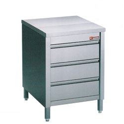 Stainless Steel Mortuary Work Table with 3 drawers-0
