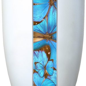 FARLEY IVORY BLUE BUTTERFLIES CREMATION URN