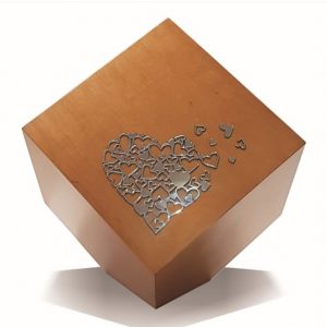 BEAMINSTER KUBE MIRROR HEART CREMATION ASHES URN