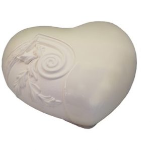 HANWELL HEART WHITE CREMATION ASHES URN