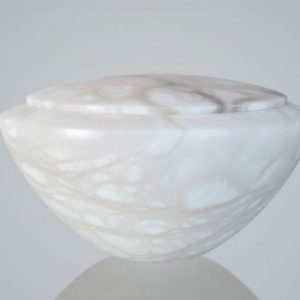 ALABASTER MARBEZA WHITE CREMATION ASHES URN