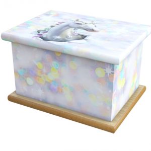 Unicorn Bubbles Cremation Ashes Wooden Child/Infant Urn