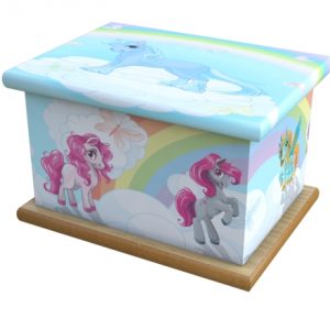 Unicorn Rainbow Cremation Ashes Wooden Child/Infant Urn