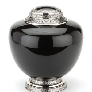HYDE BLACK ENGRAVED CREMATION ASHES URN